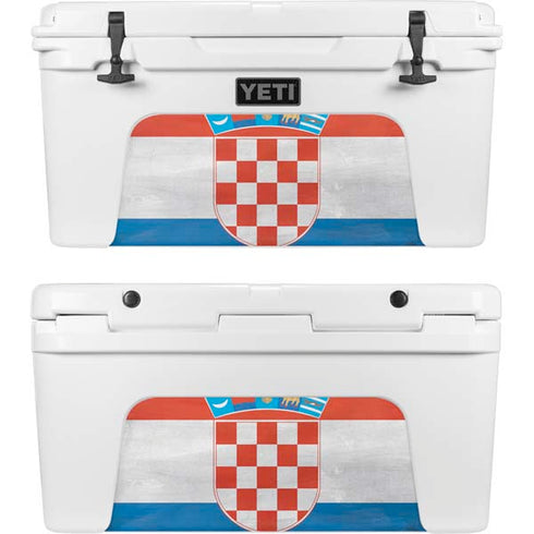 Croatia Flag Distressed YETI Tundra 75 Hard Cooler Skin